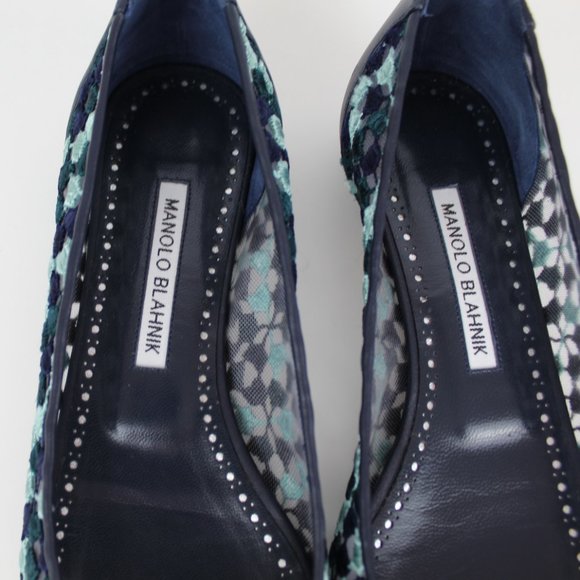 NEW MANOLO BLAHNIK Hangisi Lace Flats - Picture 12 of 16